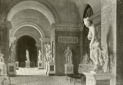 Le Louvre, Salle de la Venus de Milo (b/w photo)