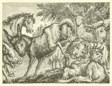 The old lion (engraving)