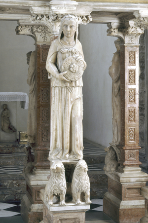 The Virtue of Fortitude, Tomb of Saint Peter, c.1336 (marble)