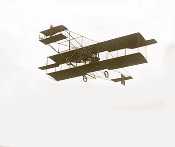 Curtiss wining the Gordon-Bennett Cup, Reims, France, 1909 (b/w photo)