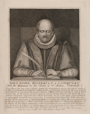 John Stow, English historian and antiquary (engraving)