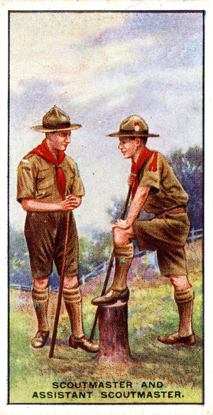Scoutmaster and Assistant Scoutmaster, 1929 (colour litho)