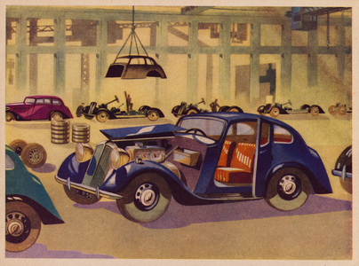 Car factory (colour litho)