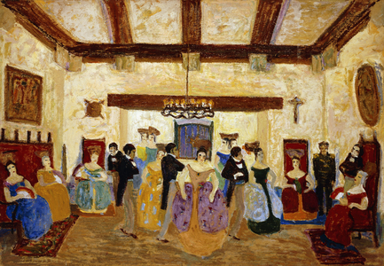 Colonial Meeting; Reunion Colonial,  (oil on board)