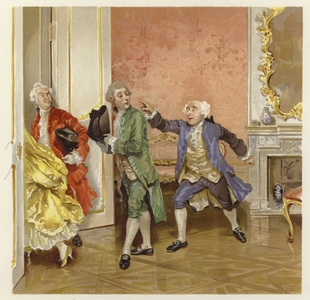 Illustration for The School for Scandal (chromolitho)