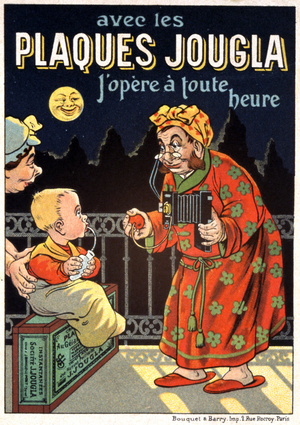 advert for the Jougla photographic glass plate, early 20th century