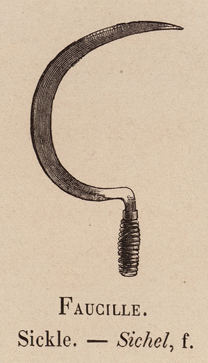 Le Vocabulaire Illustre: Faucille; Sickle; Sichel (engraving)