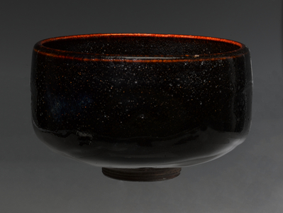 Tea bowl, early 20th century (Stoneware with brown and blue glazes)