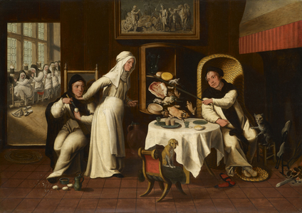 Friars in a Nunnery, c.1556 (oil on panel)