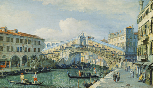 The Rialto Bridge at the Grand Canal, Venice (oil on canvas)