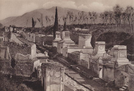 Via Delle Tombe, Street of the Tombs (b/w photo)