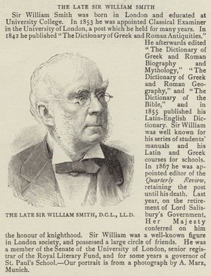 The Late Sir William Smith, DCL, LLD (engraving)