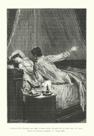 Illustration for Nana by Emile Zola (engraving)