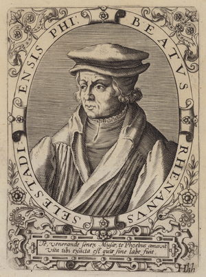 Beatus Rhenanus, German humanist, scholar and religious reformer (engraving)