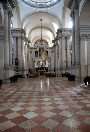 Andrea Palladio, St. Giorgio church, nave, Venice Italy (photo)