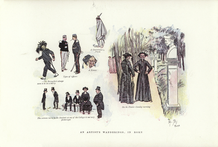 An artist's wanderings, in Rome (colour litho)