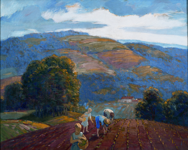 Tobacco Setters on a Hilltop, c.1938 (oil on canvas)