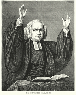 Mr Whitefield preaching (engraving)