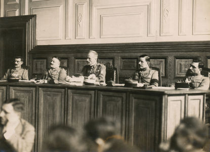 History, The Occupation of the Ruhr, trial of the Germany's industrial, Mayence, prosecution and jury, 24 janvier, 1923 (b/w photo)