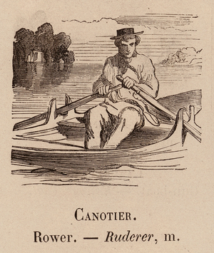 Le Vocabulaire Illustre: Canotier; Rower; Ruderer (engraving)