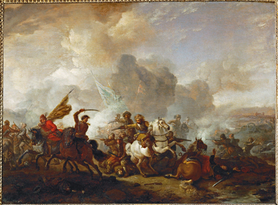 Escarmouche de cavaliers entre Orientaux et Imperiaux …