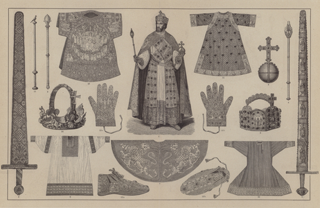 Coronation costume and regalia of the Holy Roman Emperor (engraving)