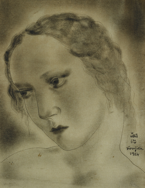 Woman's Head; Tete de Femme, 1924 (watercolour, pen and ink on paper)
