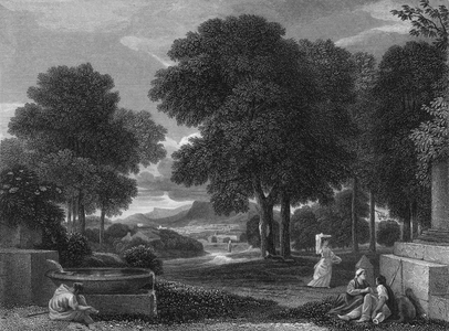 Landscape and Figures (engraving)