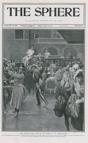 King George's first levee of the season at St James's Palace (litho)