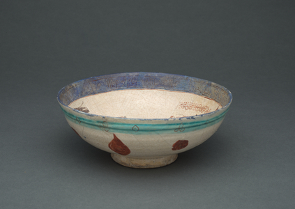 Bowl, Mid 12th Century-Early 13th Century (stonepaste (fritware) with opaque white glaze and minai decoration)
