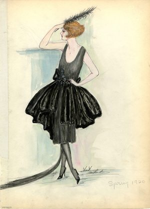 Evening Dress, Chéruit, Spring 1920 (pencil & watercolour on paper)
