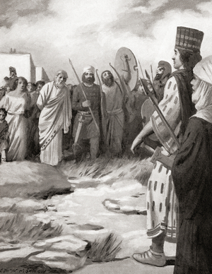 Croesus of Lydia led before Cyrus the Great on the capture of Sardis, c.546 BC, from Hutchinson's History of the Nations, pub.1915