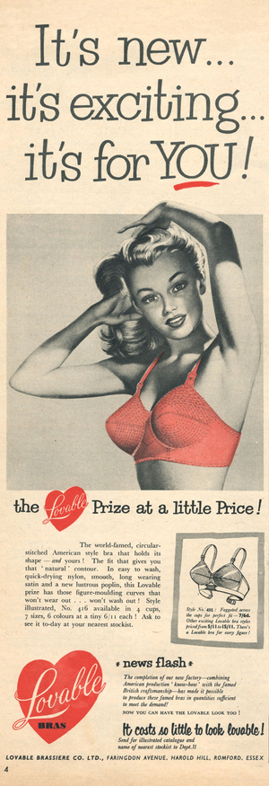 Lovable Magazine, advert, UK, 1950