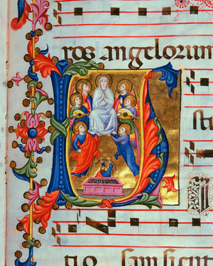 Antiphonary in note 7, a book which contains the chants to be sung by the choir during mass (parchment)