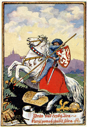 Creation of the Czechoslovakia,  Postcard, Czechoslovakia, 1919.