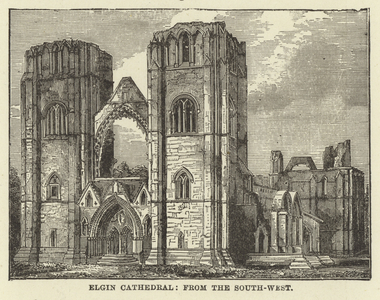 Elgin Cathedral, from the South West (engraving)
