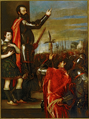 The marquis of Vasto addressing his soldiers … (painting on canvas)