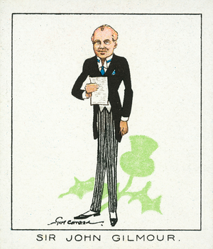 Notable MPs, 1929: Sir John Gilmour (colour litho)