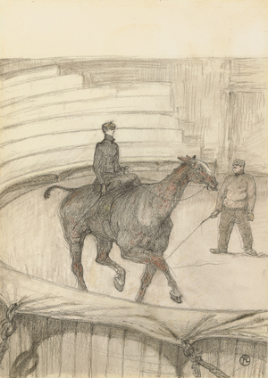 At the Circus: Rehearsal; Au Cirque: Travail de Repetition, 1899 (coloured pencil and crayon on paper)