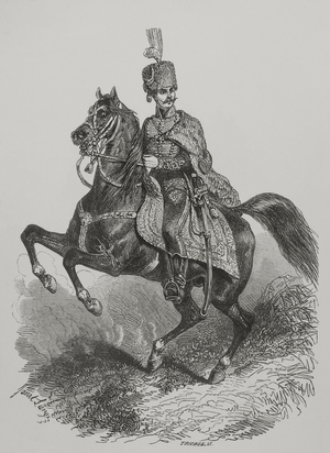 Hungarian cavalry, 1856 (engraving)