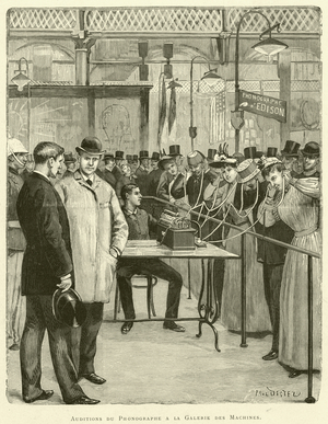 Auditions du Phonographe a la Galerie des Machines (engraving)