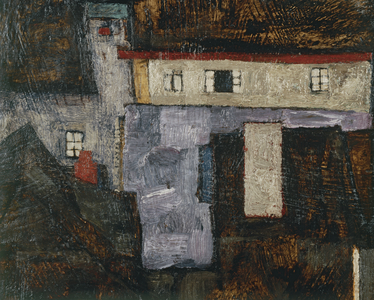 Krumau and der Moldau Krumlov on the river Vltava, … (oil on canvas)