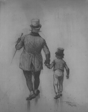 David Copperfield and Mr. Micawber, 1911 (pencil on paper)