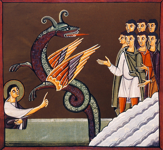 Germany: The Horned Beast. From the Bamberg Apocalypse, 1000-1200