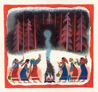 Illustration from 'The Snow Maiden', Russian Fairytale, 1976 (litho)