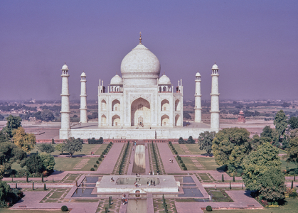 Taj Mahal, from top of Gateway, Agra, India (photo)