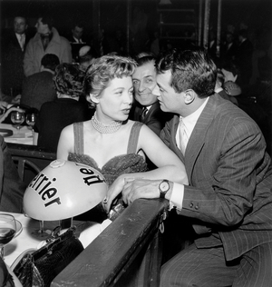 French Announcer Jacqueline Joubert and her Husband The Presenter Georges Decaunes in 1954 (b/w photo)