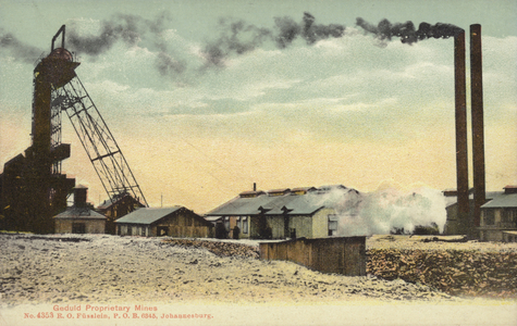Postcard depicting the Geduld Proprietary Mines in Johannesburg (photo)