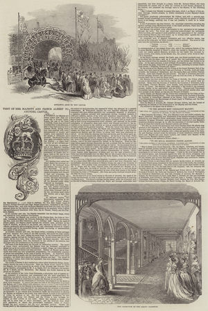 Visit of Her Majesty and Prince Albert to Arundel Castle (engraving)
