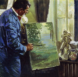 Inspired by the Impressionists, Gauguin became an amateur painter (colour litho)